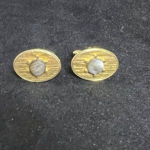 Vintage Hayward Gold Tone Faux Abalone Cufflinks (3020)